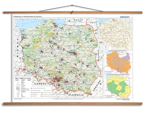 Degradacja środowiska w Polsce - Ścienna mapa do szkoły