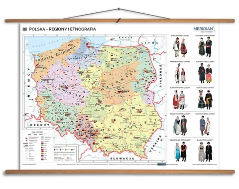 Polska – regiony i etnografia - ścienna mapa szkolna