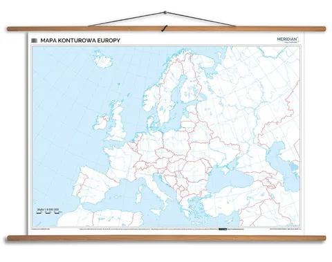 Ścienna mapa konturowa Europy do ćwiczeń do szkoły
