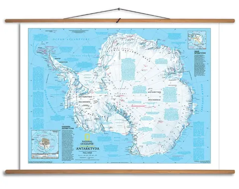 Ścienna mapa fizyczna Antarktydy do szkoły