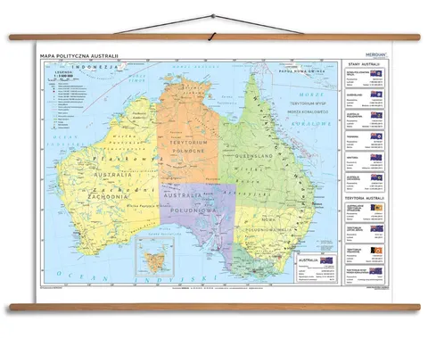 Ścienna mapa polityczna Australii do szkoły