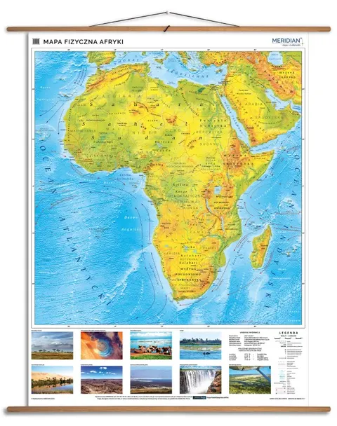 Ścienna mapa fizyczna Afryki z efektem 3D do szkoły