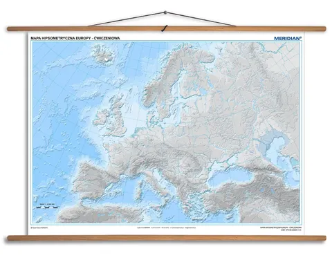 Ścienna ćwiczeniowa mapa hipsometryczna Europy do szkoły