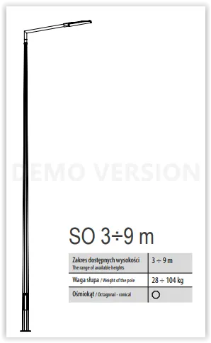Słup oświetleniowy SO6/3/F160