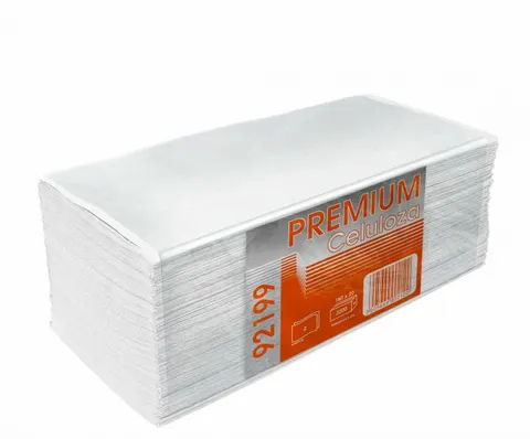 RĘCZNIK ZZ BIAŁY PREMIUM 2W KLEJONY 100% CELULOZA