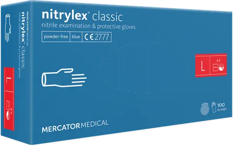 RĘKAWICE NITRYLOWE CLASSIC L A100 NIEBIESKIE