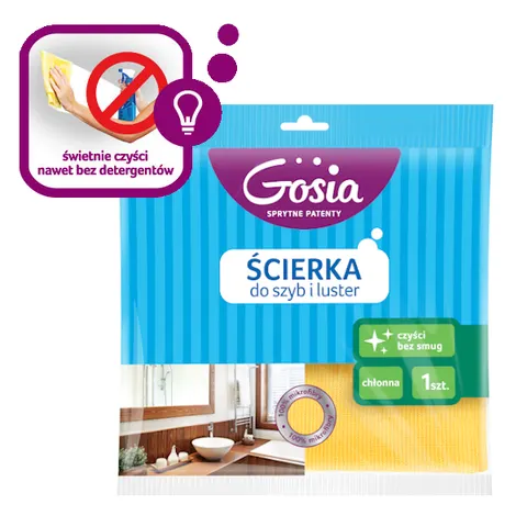 Ścierka mikrofibra do szyb i luster GOSIA