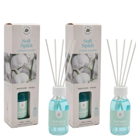 LA CASA DE LOS AROMAS BASIC Patyczki zapachowe DREWNO LAWENDOWE 95 ml, pakiet 2 opakowań
