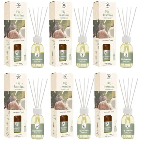 LA CASA DE LOS AROMAS BASIC Patyczki zapachowe FIGA I JAŚMIN 95 ml, pakiet 6 opakowań