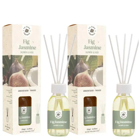LA CASA DE LOS AROMAS BASIC Patyczki zapachowe FIGA I JAŚMIN 95 ml, pakiet 2 opakowań