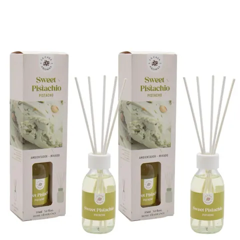 LA CASA DE LOS AROMAS BASIC Patyczki zapachowe SŁODKA PISTACJA 95 ml, pakiet 2 opakowań
