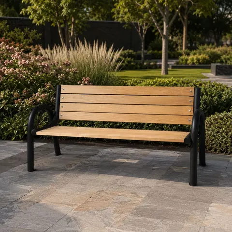 Ławka ogrodowa Primario 200 cm z oparciem - deska ThermoWood