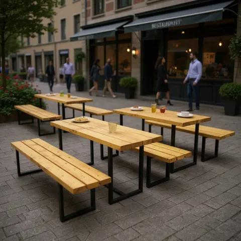 Zestaw piknikowy ogrodowy stół + 2 ławki 200 cm