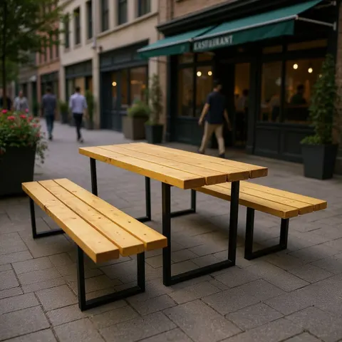 Zestaw piknikowy miejski stół + 2 ławki 175 cm