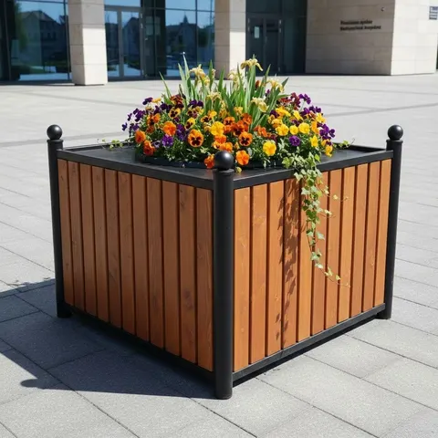 Donica parkowa kwadratowa średnia 80 cm