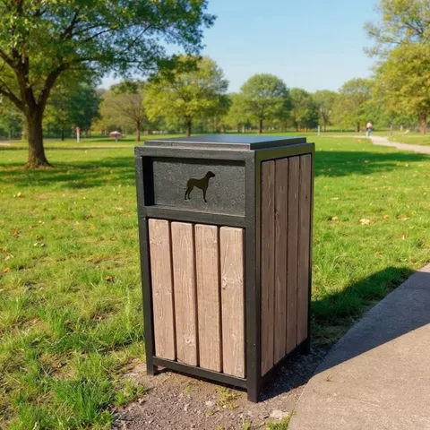 Kosz do parku kwadrat na psie odchody