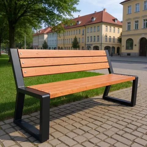 Ławka z oparciem Fresco bez podłokietników 200 cm