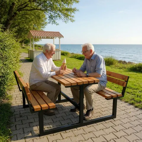 Ławka piknikowa Senior II z oparciem 175 cm