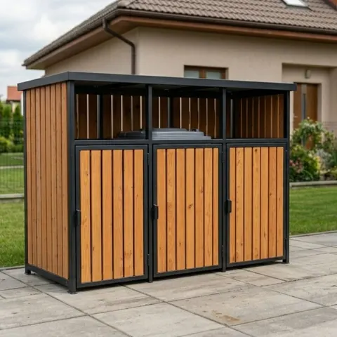 Zabudowa koszy śmietnikowych 3x120l