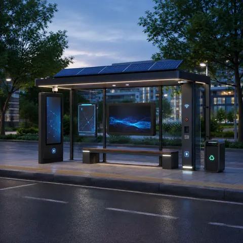 Inteligentny przystanek autobusowy SMART z systemem informacji pasażerskiej