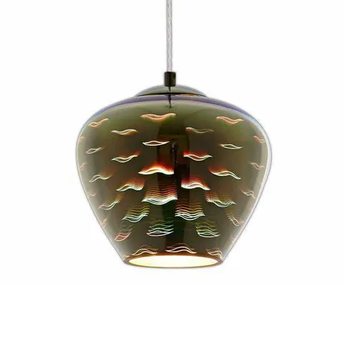 Lampa Wisząca 3D - mewy Szklana Chrom d200x165