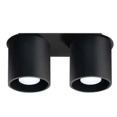 Plafon ORBIS 2xGU10 czarny Tuby korytarz Sollux SL.0054