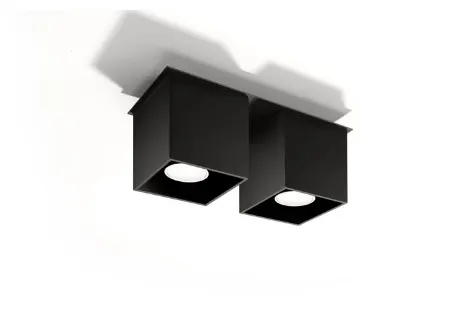 Plafon QUAD 2 czarny Sollux