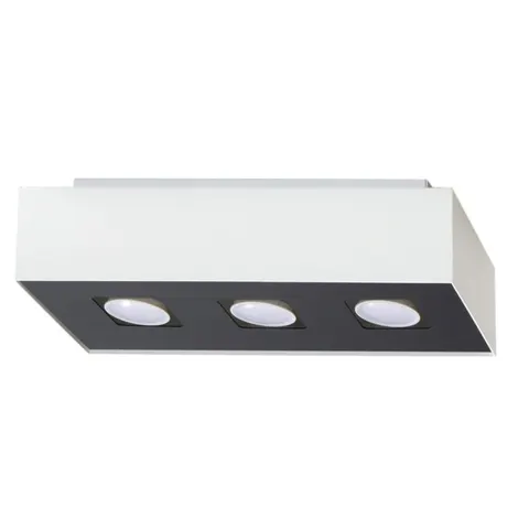 Lampa biały sześcian z czarnym spodem na trzy żarówki Sollux Lighting SL.0068 Mono 3xGU10