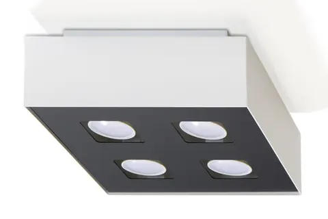 Biało czarna lampa sufitowa plafon box sześcian Sollux Lighting SL.0069 Mono 4xGU10