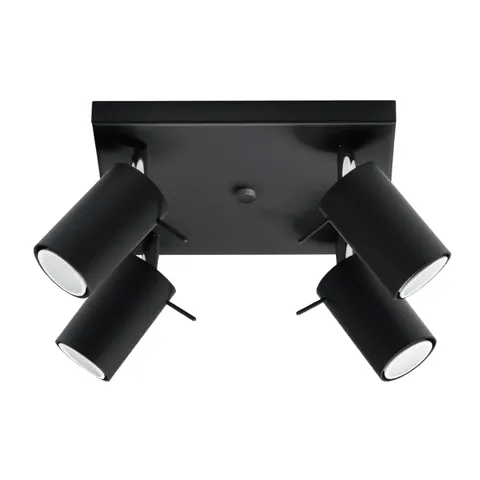 Plafon RING 4xGU10 czarny Sollux SL.0094 reflektory