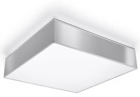 Szary kwadratowy plafon z tworzywa sztucznego Sollux Lighting SL.0140 Horus 3xE27 45cm x 11cm