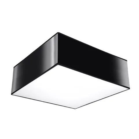 Plafon HORUS 25cm czarny kwadrat 1xE27 Sollux
