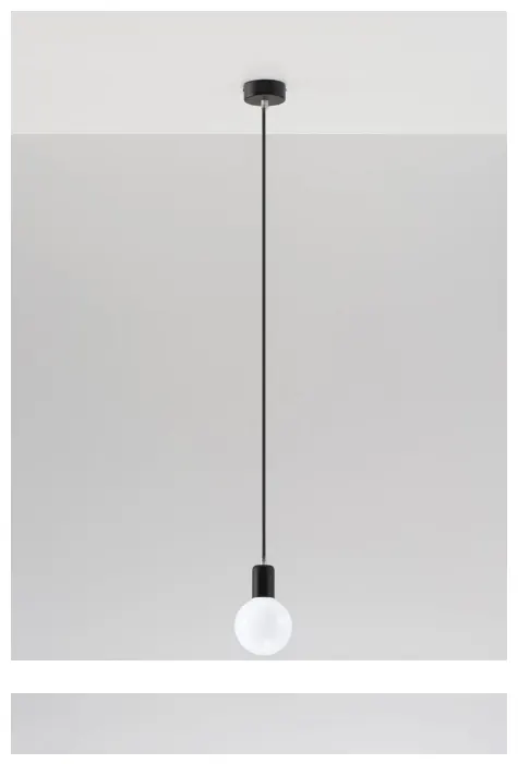 Lampa wisząca EDISON czarna Sollux