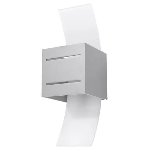 Szary kinkiet sześcian z szklanym łukiem Sollux Lighting SL.0202 Loreto G9