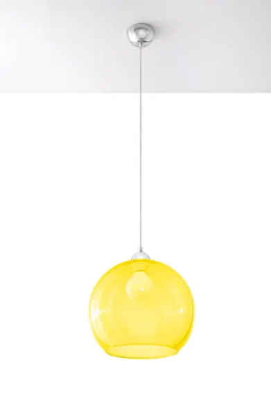 Lampa wisząca żółta kula szklana 30cm Sollux Lighting SL.0252 Ball E27