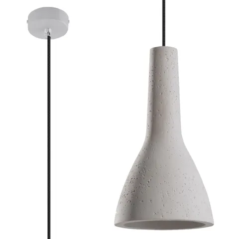 Betonowa lampa wisząca smukła kopuła Sollux Lighting SL.0280 Empoli E27