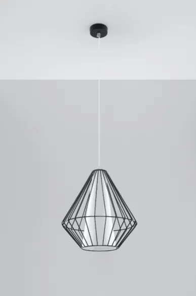Lampa wisząca DEMI czarna E27 1x60W IP20 SL.0298 SOLLUX