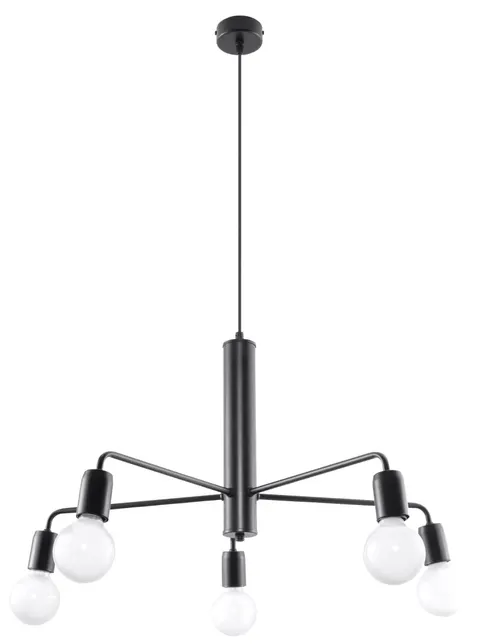 Żyrandol DUOMO 5 czarna lampa wisząca loft E27