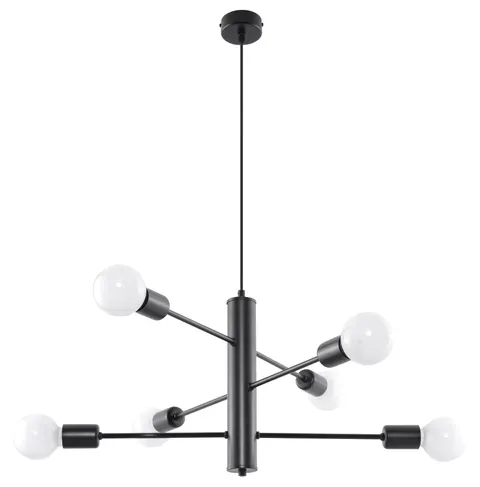 Żyrandol DUOMO 6 czarna lampa wisząca loft E27