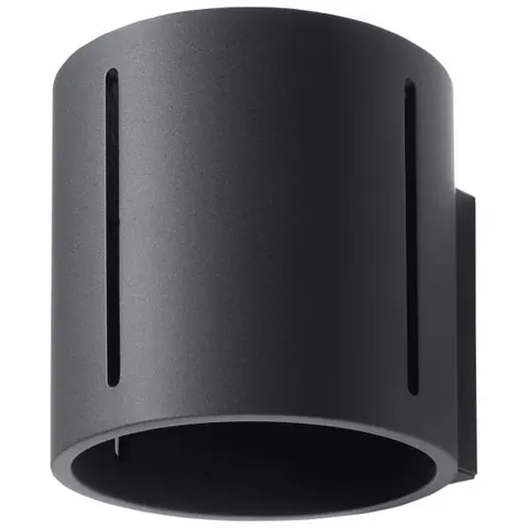 Czarny kinkiet walec z nacięciami Sollux Lighting SL.0353 Inez G9