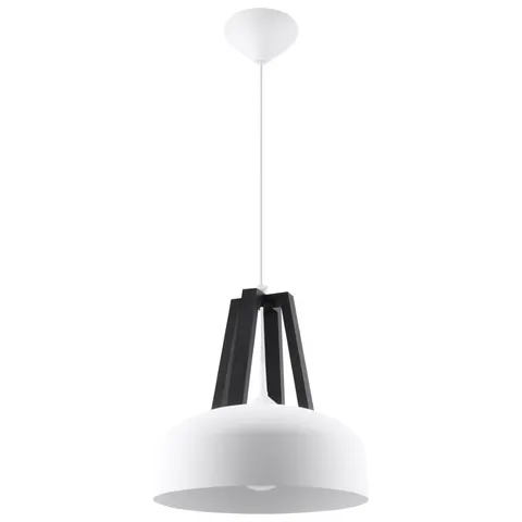Lampa wisząca CASCO biała/czarna E27 1x60W IP20 SL.0387 SOLLUX