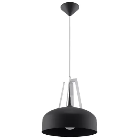 Lampa wisząca CASCO czarna/biała E27 1x60W IP20 SL.0389 SOLLUX