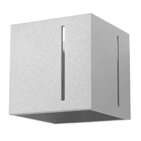Szary kinkiet mała kostka sześcian Sollux Lighting SL.0396 Pixar G9 10x10x12cm