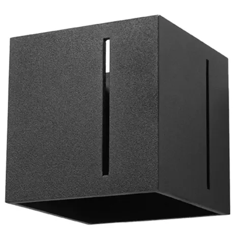 Czarny kinkiet mała kostka sześcian Sollux Lighting SL.0397 Pixar G9 10x10x12cm