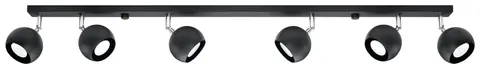 Plafon OCULARE 6xGU10 czarny metalowy Sollux SL.0448
