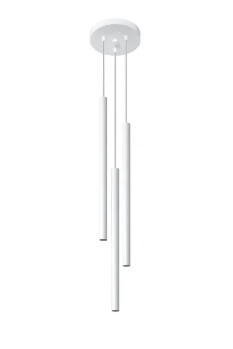 Biała lampa wisząca okrągła rozeta i trzy tuleje 2,5x50cm Sollux Lighting SL.0467 Pastelo 3xG9