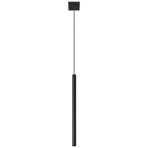 Czarna lampa wisząca smukły walec tuleja tuba 2,5x50cm Sollux Lighting SL.0469 Pastelo G9
