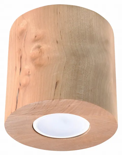 Plafon ORBIS naturalne drewno 1xGU10 Sollux SL.0492 korytarz