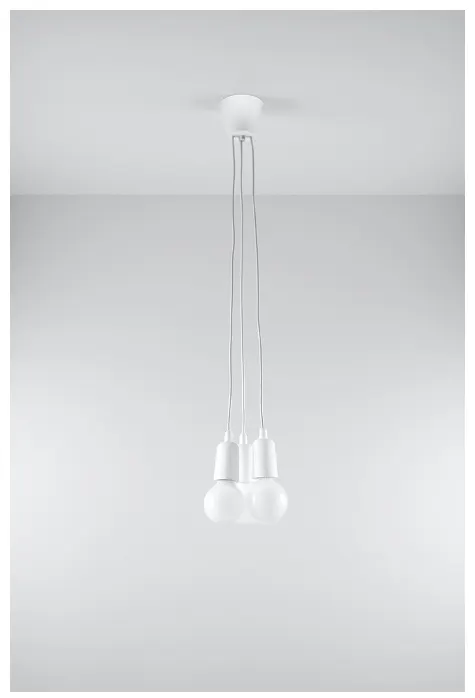 Lampa wisząca DIEGO 3 biała Sollux