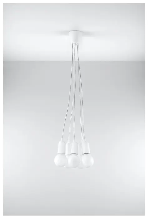 Lampa wisząca DIEGO 5 biała Sollux